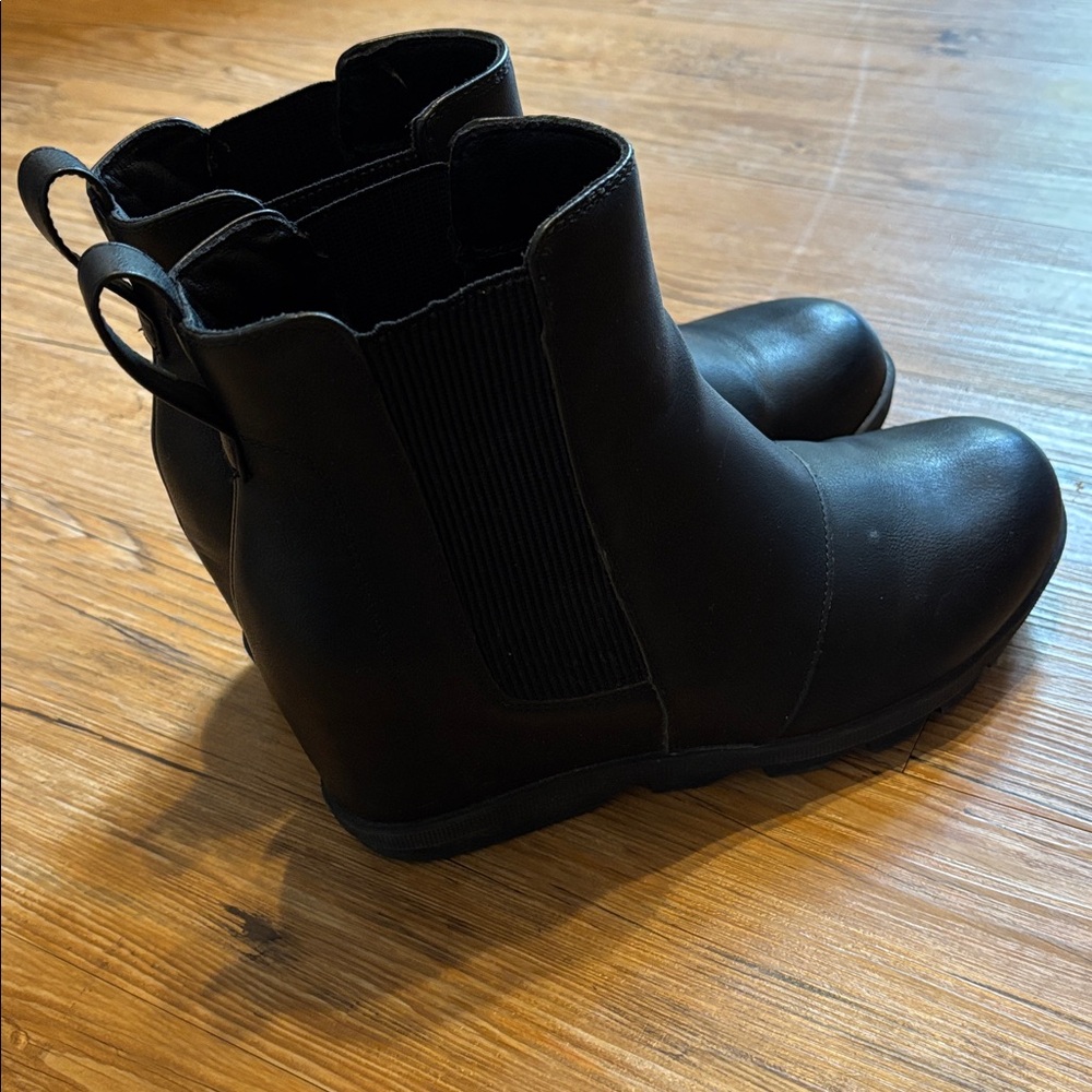 Black Ankle Wedge Boots